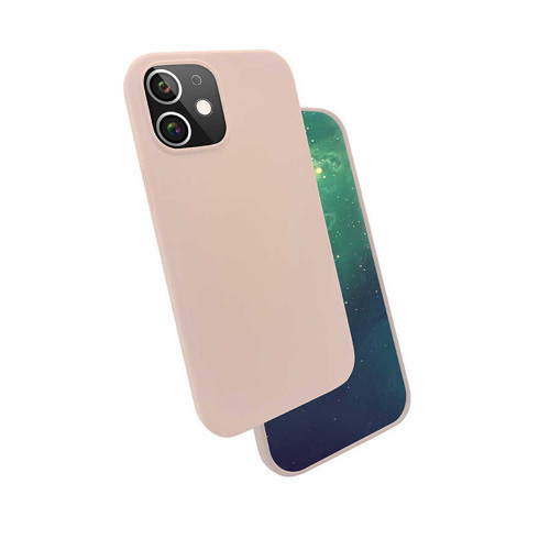 iPhone 12 Uyumlu KHYR Silk Silikon-Pembe
