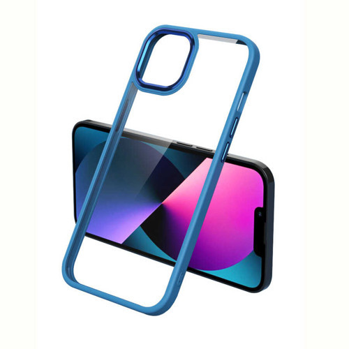 iPhone 13 Pro Max Uyumlu KHYR Krom Kılıf-Mavi