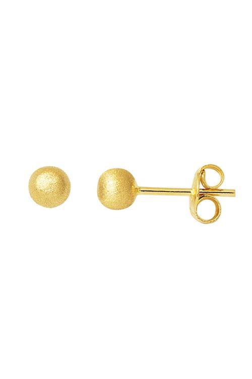 14 Ayar Altın Mat Top Küpe 4 Mm.