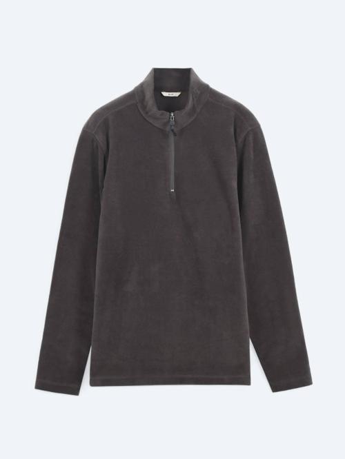 Antrasit Dik Yaka Düz Sweatshırt