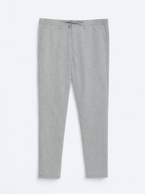 Antrasit Düz Dokuma Jogging Fit Casual Pantolon