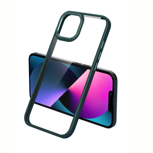 iPhone 13 Pro Max Uyumlu KHYR Krom Kılıf-Koyu Yeşil