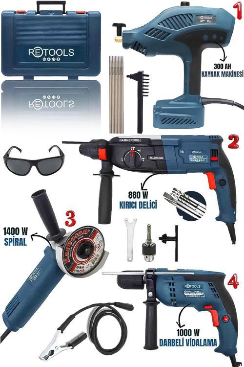 ELEKTRİKLİ 4’LÜ SET (3’LÜ SET + TABANCA TİPİ KAYNAK MAK.)