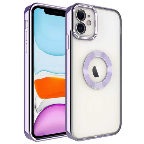 iPhone 11 Uyumlu Kamera Korumalı Logo Gösteren KHYR Omega Kılıf-Lila
