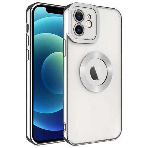 iPhone 11 Uyumlu Kamera Korumalı Logo Gösteren KHYR Omega Kılıf-Gümüş