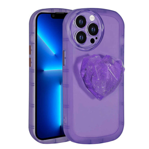 iPhone 12 Pro Max Uyumlu Kamera Korumalı Pop Soketli Renkli KHYR Ofro Kılıf-Mor