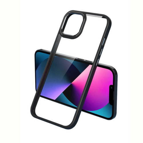 iPhone 13 Pro Max Uyumlu KHYR Krom Kılıf-Siyah