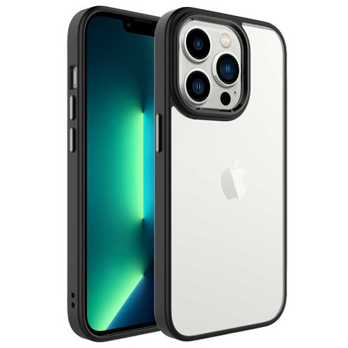 iPhone 14 Pro Uyumlu KHYR Krom Kılıf-Siyah