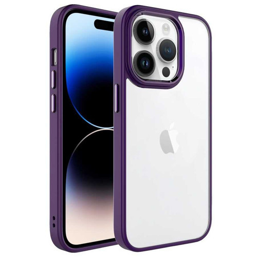 iPhone 14 Pro Max Uyumlu KHYR Krom Kılıf-Derin Mor