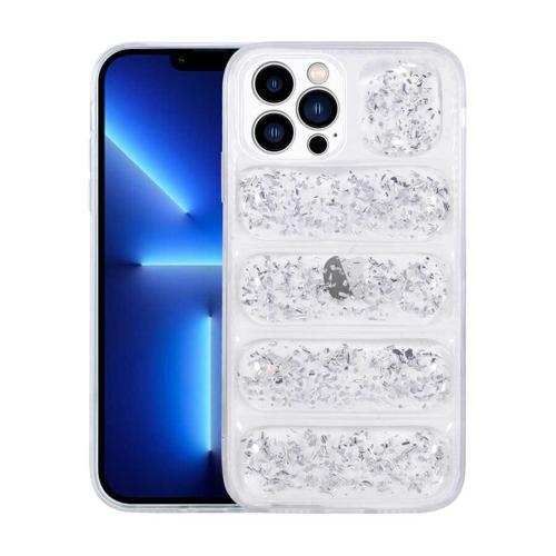 iPhone 12 Pro Uyumlu Kamera Korumalı Simli AiHTTg'li KHYR Dalga Kılıf-Gümüş