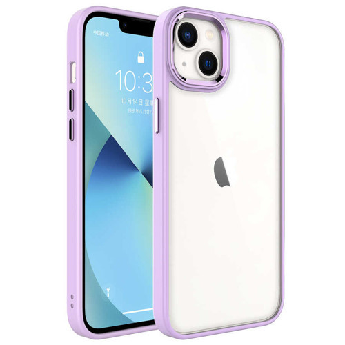 iPhone 14 Uyumlu KHYR Krom Kılıf-Lila