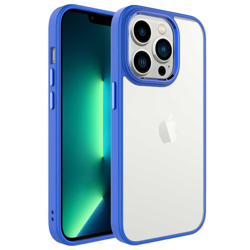 iPhone 14 Pro Max Uyumlu KHYR Krom Kılıf-Lacivert