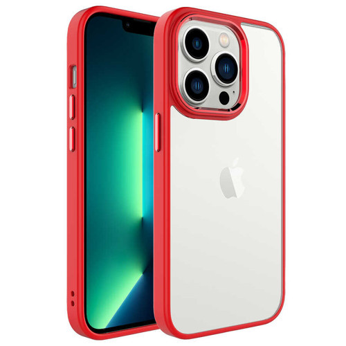 iPhone 14 Pro Max Uyumlu KHYR Krom Kılıf-Kırmızı