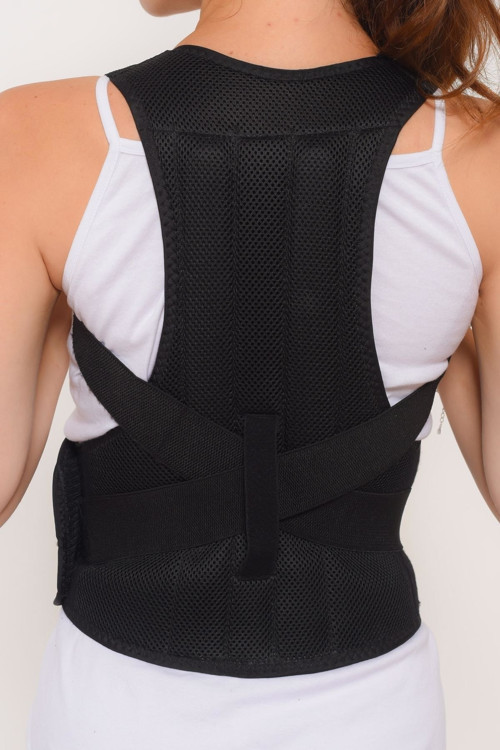 Çift Balenli Dik Durmayı Sağlayan Sırt Omuz Bel Korsesi Unisex Kamburluk Önleyici Dik Duruş Korsesi