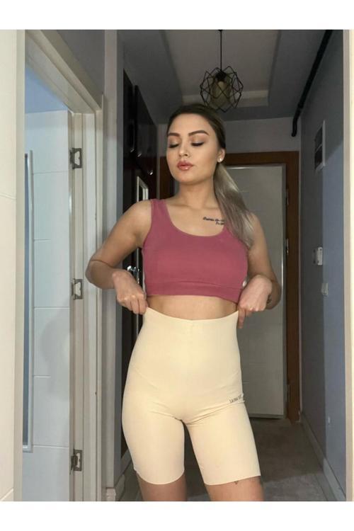 Lazer Kesim Iz Yapmayan Yüksek Bel Paçalı Şort Korse