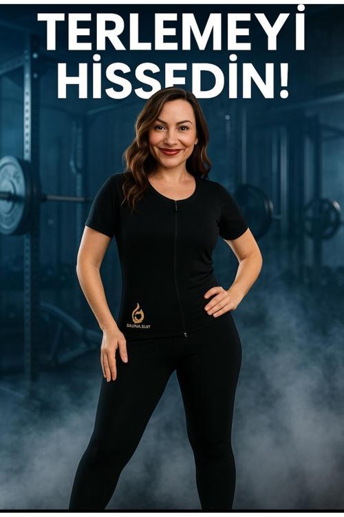 Unisexunisex Sauna Eşofman Termal Atlet Ve Fermuarlı Kısa Kollu Maksimum Terleme Eşofmanı