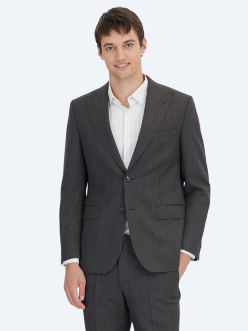 Antrasit Modern Fit Yün Karışımlı Takım Elbise