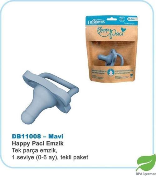 Dr. Brown's HappyPaci Silikon Emzik 0-6 Ay Mavi