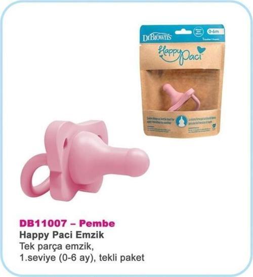 Dr. Brown's HappyPaci Silikon Emzik 0-6 Ay Pembe