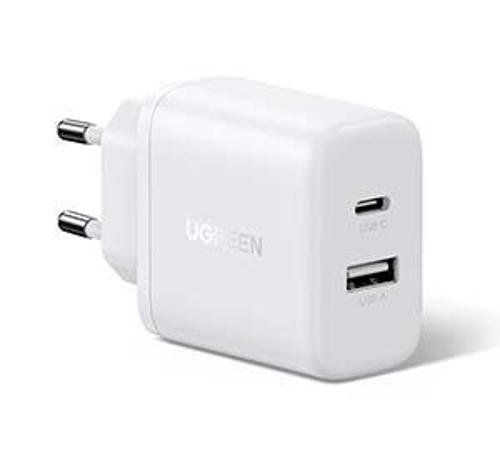 20W 2 PORTLU HIZLI ŞARJ CİHAZI, 1XUSB-A, 1X USB-C BEYAZ - 45310