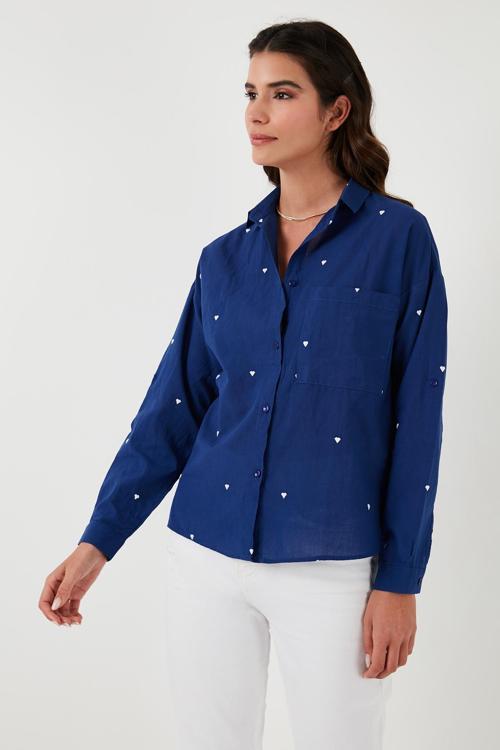 Kalpli Pamuklu Regular Fit Tek Cepli Bayan Gömlek 514303917 PARLIAMENT