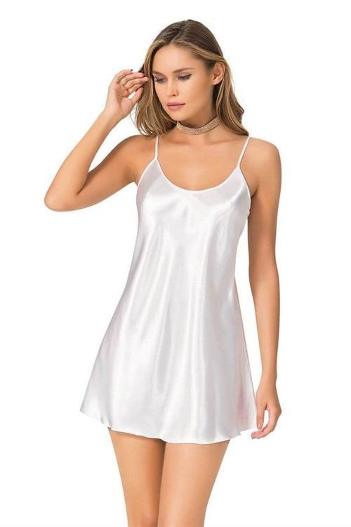 Arias Closet Ekru Kısa Saten Gecelik