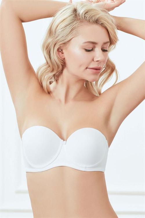 Arias Closet Balenli Desteksiz Dolgusuz Askısız Straplez Günlük Klasik T-Shirt Sütyeni