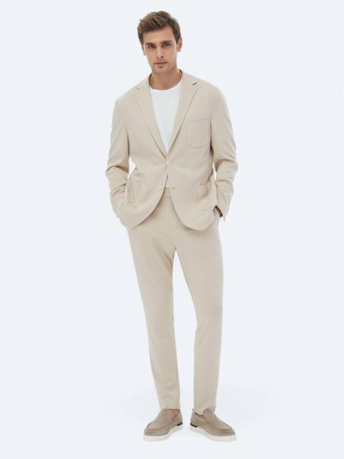 Vizon Düz Modern Fit Örme Takım Elbise