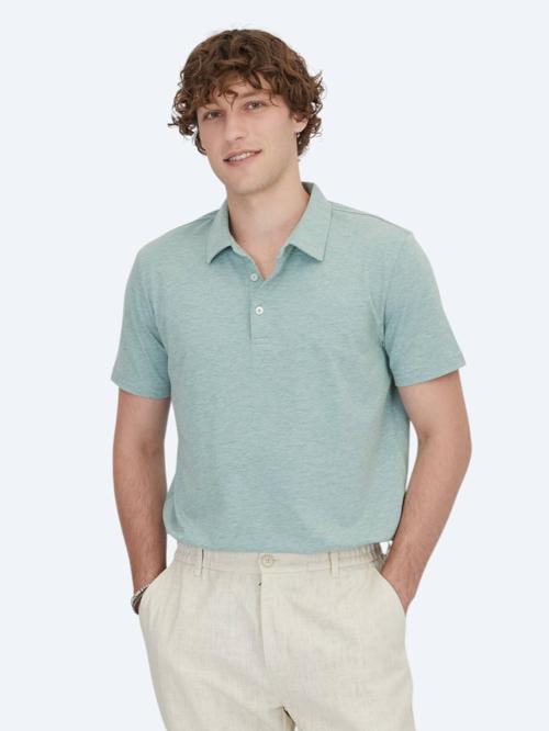 Yeşil Polo Yaka Pamuk Karışımlı T-Shirt