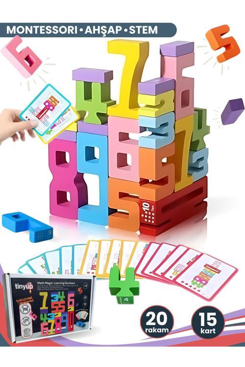 Montessori Ahşap Sayı Blokları | Okul Öncesi Eğitici Matematik Oyuncağı, Stem, Motor Ve Zeka Gelişim