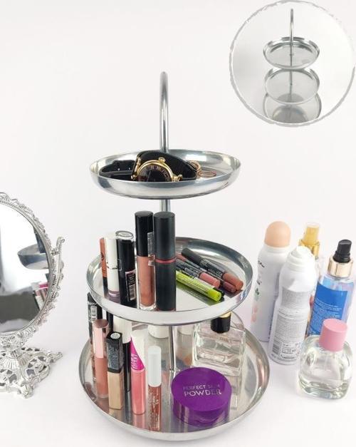 Üç Katlı Takı Aksesuar Ve Makyaj Organizeri Krom - Nİ22ORG005-KRM C1-1-140