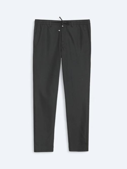 Siyah Düz Dokuma Jogging Fit Casual Pantolon