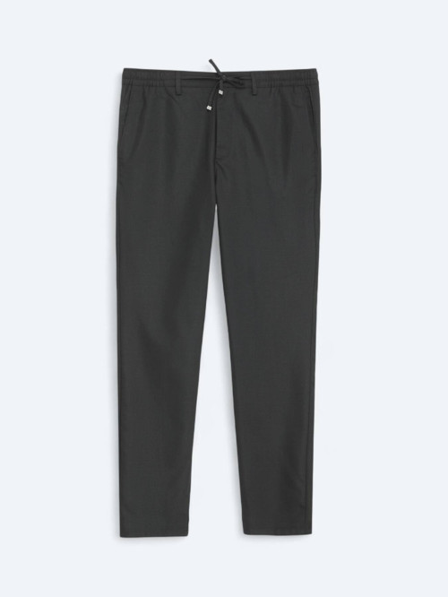 Siyah Düz Dokuma Jogging Fit Casual Pantolon