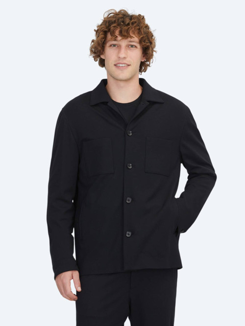 Siyah Düz Modern Fit Örme Takım Elbise