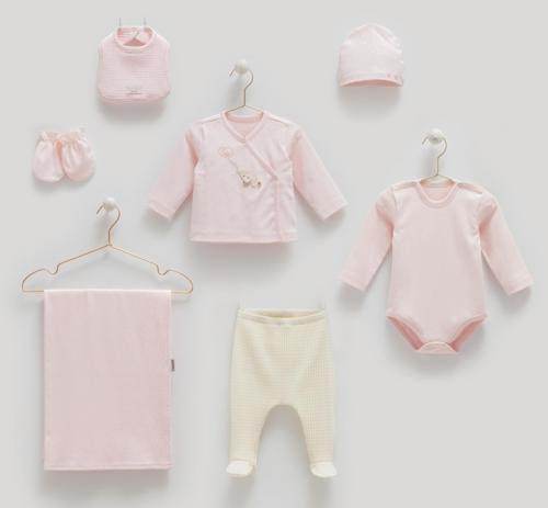 SOFT COLOUR 7Lİ HASTANE ÇIKIŞI - CARAMELL  - ZU1584 - Pembe - 0 - 3 Ay - ZU1584-Pembe-0 - 3 Ay Pembe