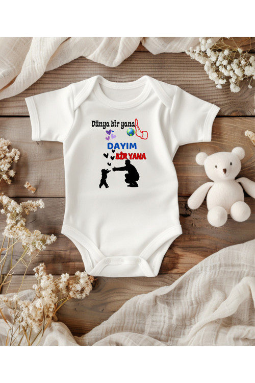 Dayı Yazılı İsimli Zıbın Bebek Zıbın Bebek Giyim Yenidoğan Hediye