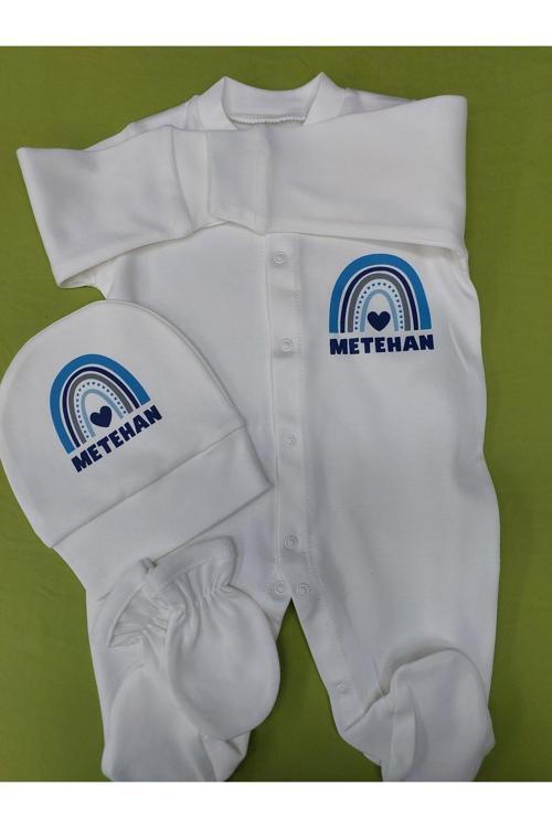 İsimli Bebek Tulumu Desenli Tulum Baskılı Hastane Çıkışı