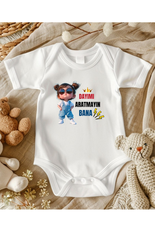 Dayı Yazılı İsimli Zıbın Bebek Zıbın Bebek Giyim Yenidoğan Hediye