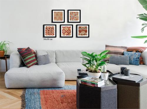 Çerçeveli Doku Efektli Tablo Seti 100x65 cm