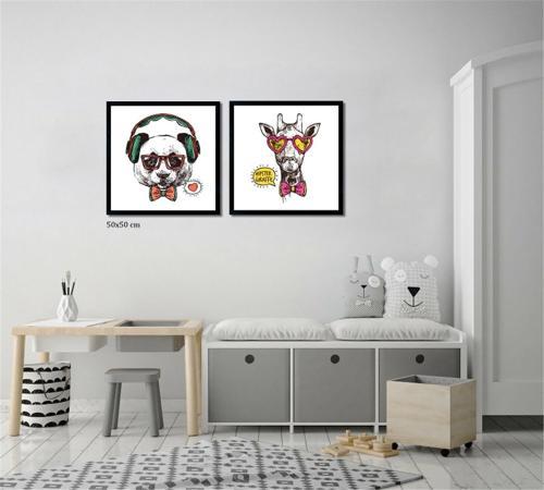 Çerçeveli Doku Efektli Tablo Seti 105x50 cm