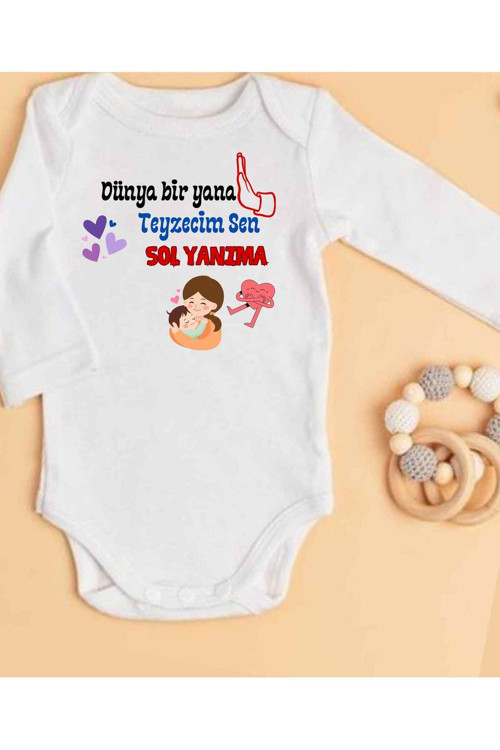 Teyze Hediye Teyze Yazılı Bebek Teyze Zıbın İsimli Zıbın