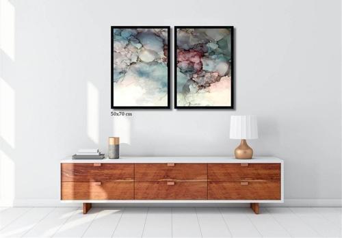 Çerçeveli Doku Efektli Tablo Seti 105x70 cm