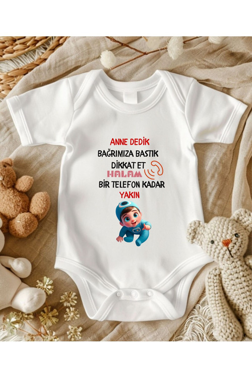 Yazılı Zıbın Hediye Yenidoğan Anne Baba Hala Yenge Amca Dayıya