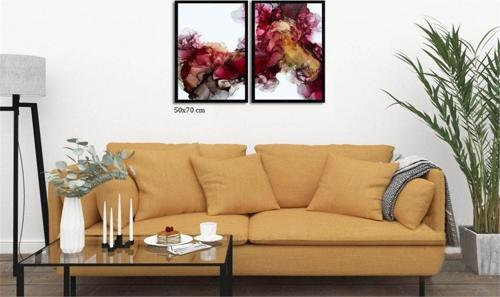 Çerçeveli Doku Efektli Tablo Seti 105x70 cm
