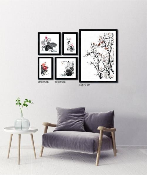 Çerçeveli Doku Efektli Tablo Seti 110x70 cm