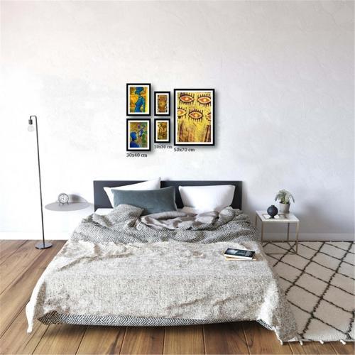 Çerçeveli Doku Efektli Tablo Seti 110x85 cm