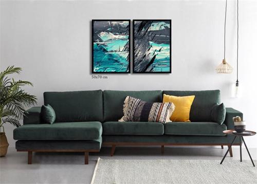 Çerçeveli Doku Efektli Tablo Seti 105x70 cm