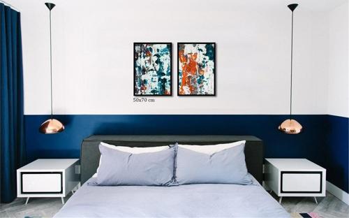 Çerçeveli Doku Efektli Tablo Seti 105x70 cm