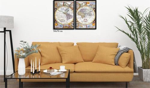 Çerçeveli Doku Efektli Tablo Seti 105x70 cm