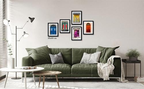 Çerçeveli Doku Efektli Tablo Seti 135x90 cm